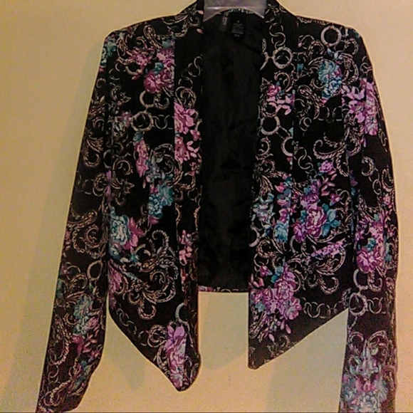 Bisou Bisou Jackets & Blazers - Multicolor, stylish blazer with floral pattern